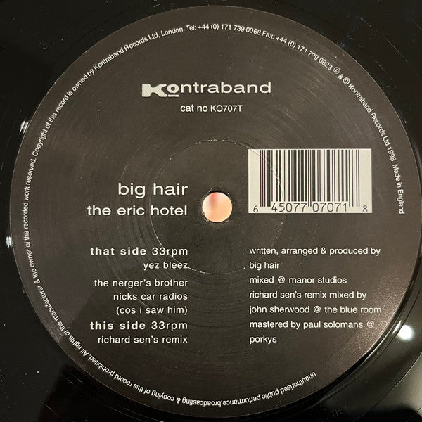 Big Hair : The Eric Hotel (12")