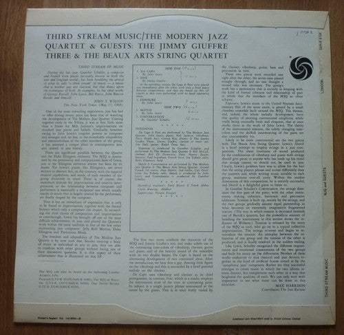 The Modern Jazz Quartet : Third Stream Music (LP, Album)