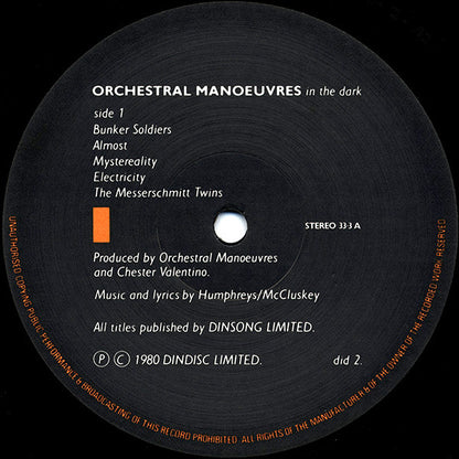 Orchestral Manoeuvres In The Dark : Orchestral Manoeuvres In The Dark (LP, Album, RE, RP)