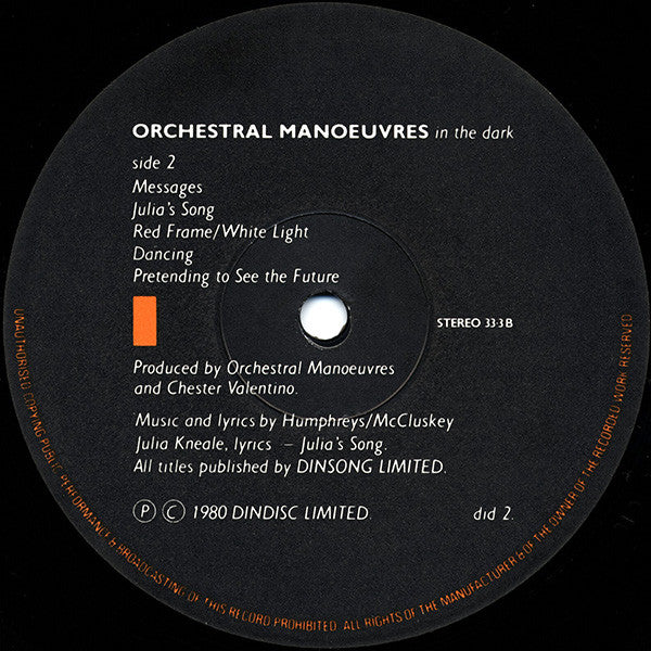 Orchestral Manoeuvres In The Dark : Orchestral Manoeuvres In The Dark (LP, Album, RE, RP)