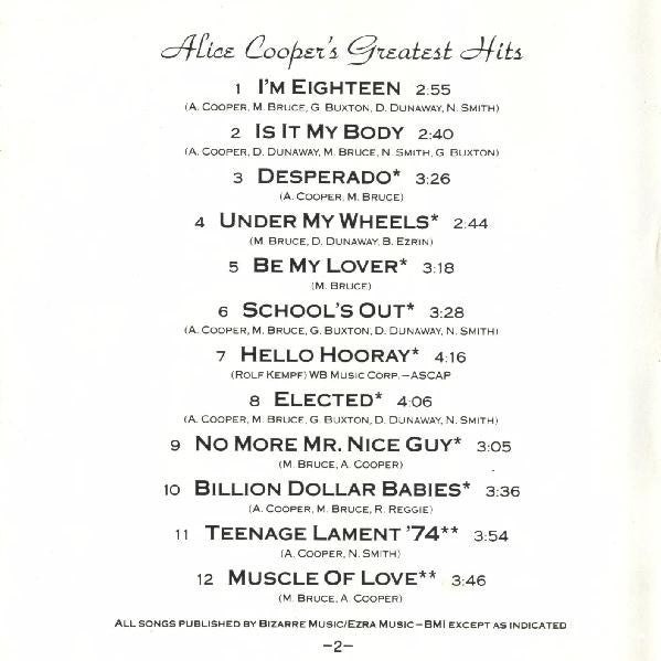 Alice Cooper : Alice Cooper's Greatest Hits (CD, Comp, RE)