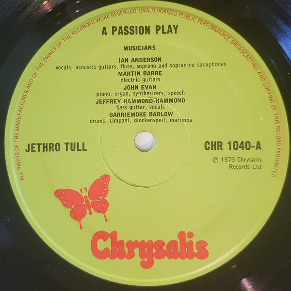Jethro Tull : A Passion Play (LP, Album, Isl)