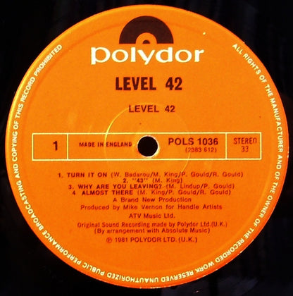 Level 42 : Level 42 (LP, Album)