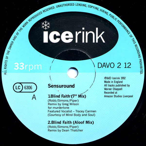 Sensuround : Blind Faith / Pretty Face (12")