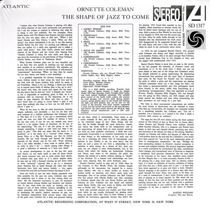 Ornette Coleman : The Shape Of Jazz To Come (LP, Album, RE, RM, 180)