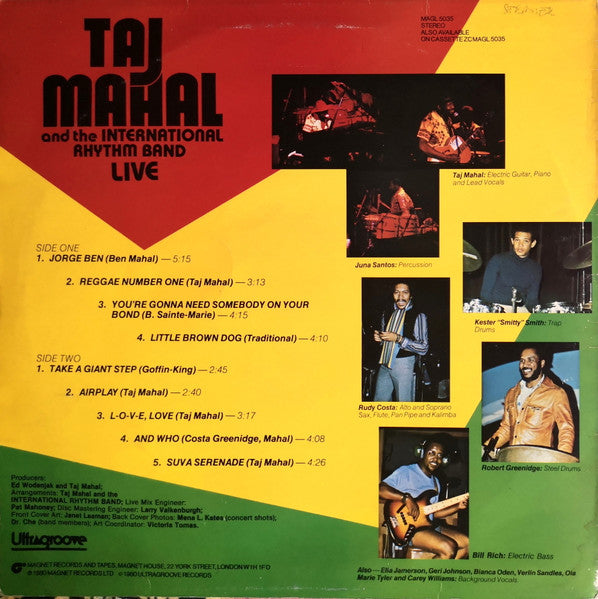 Taj Mahal And The International Rhythm Band : Live (LP, Album)