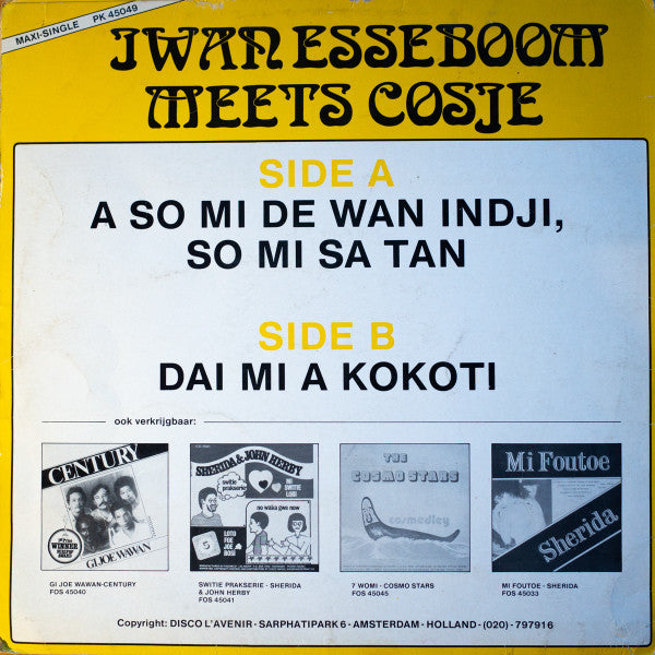 Iwan Esseboom Meets Cosje : Iwan Esseboom Meets Cosje (12")