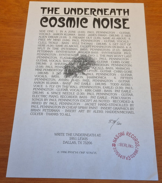 The Underneath (2) : Cosmic Noise (LP, Ltd, Num)