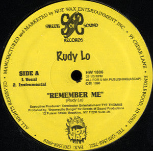 Rudy Lo : Remember Me / Mad Love (12")