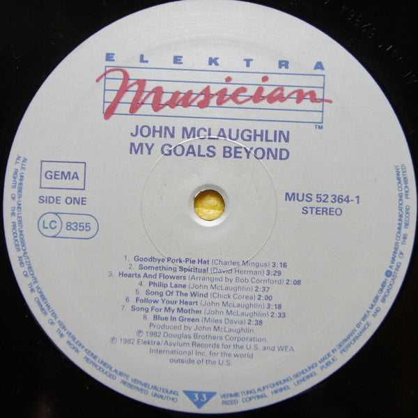 John McLaughlin : My Goals Beyond (LP, Album, RE)