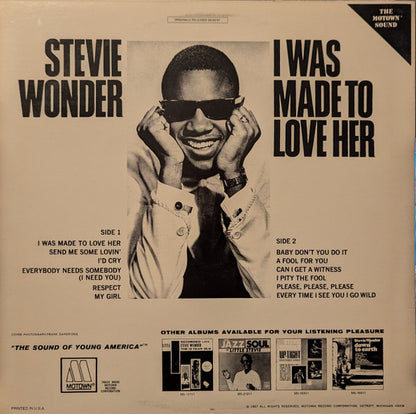 Stevie Wonder : I Was Made To Love Her (LP, Album, RE)