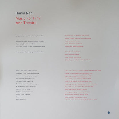 Hania Rani : Music For Film And Theatre (LP, Album, Ltd, Cle)