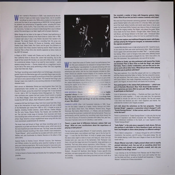 Charles Lloyd : Manhattan Stories (2xLP, Album, RSD, Ltd, Num, RE, 180)