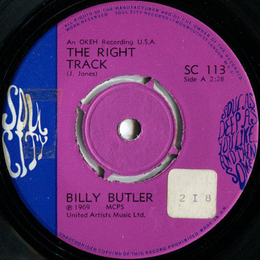 Billy Butler : The Right Track / The Boston Monkey (7", Single)