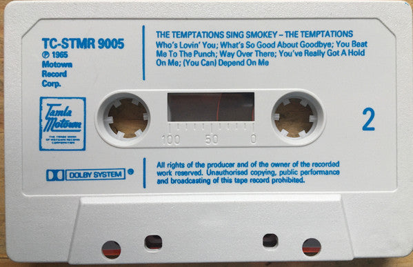 The Temptations : The Temptations Sing Smokey (Cass, Album, RE)