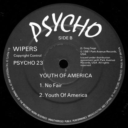 Wipers : Youth Of America (LP, Album, RE)