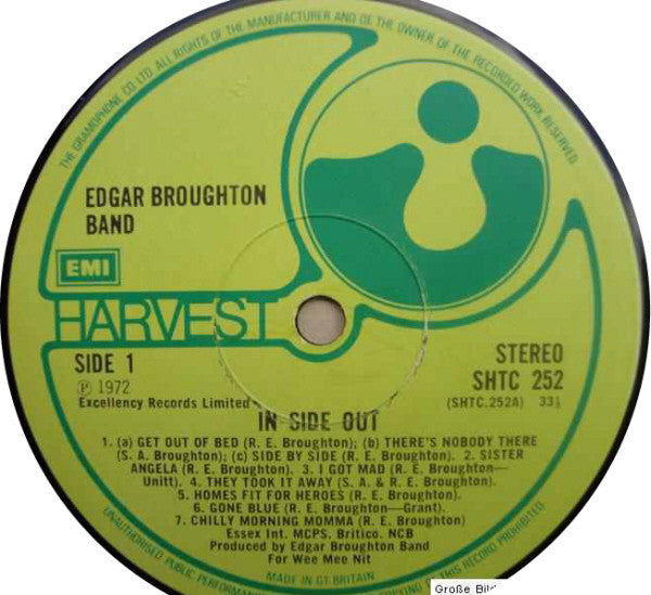 Edgar Broughton Band* : In Side Out (LP, Album, Gat)