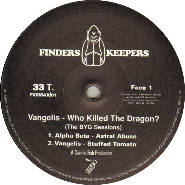Vangelis : Who Killed The Dragon? (The BYG Sessions) (12", EP, Ltd)