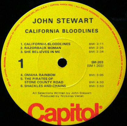 John Stewart (2) : California Bloodlines (LP, Album, Los)