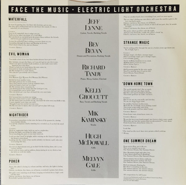 Electric Light Orchestra : Face The Music (LP, Album)