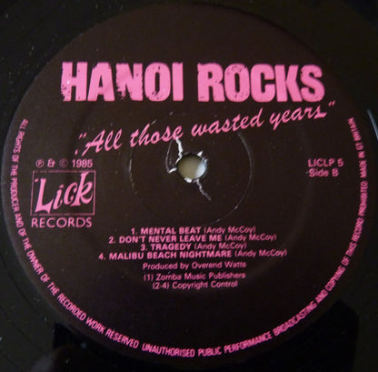 Hanoi Rocks : All Those Wasted Years (2xLP, Album)