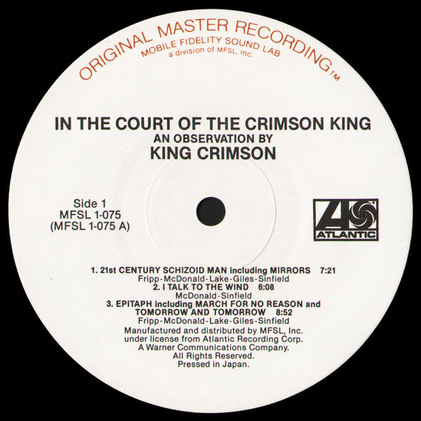 King Crimson : In The Court Of The Crimson King (An Observation By King Crimson) (LP, Album, Ltd, RE, RM)