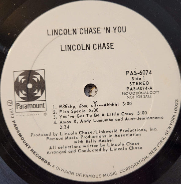Lincoln Chase : Lincoln Chase 'n You (LP, Promo)