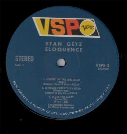 Stan Getz : Eloquence (LP, Comp)