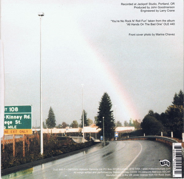 Sleater-Kinney : You're No Rock N' Roll Fun (7", Single)