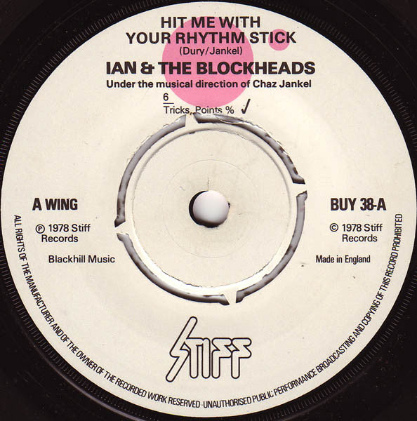Ian Dury And The Blockheads : Hit Me With Your Rhythm Stick (7", Single)