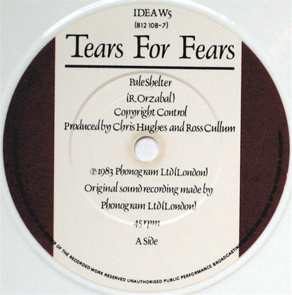 Tears For Fears : Pale Shelter (7", Single, S/Edition, Whi)