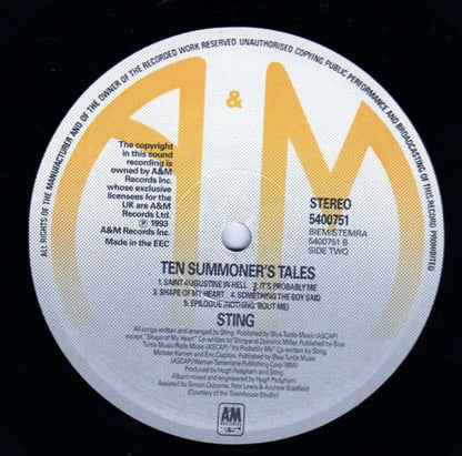 Sting : Ten Summoner's Tales (LP, Album)