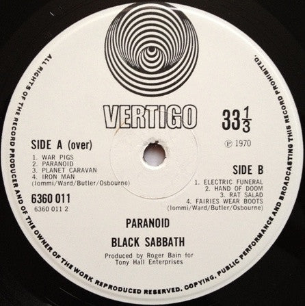 Black Sabbath : Paranoid (LP, Album, RP)