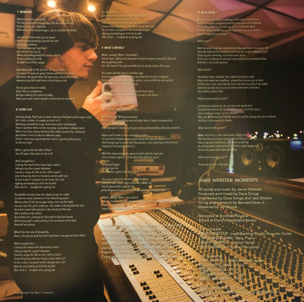 Jamie Webster (4) : Moments (LP, Album, Whi)