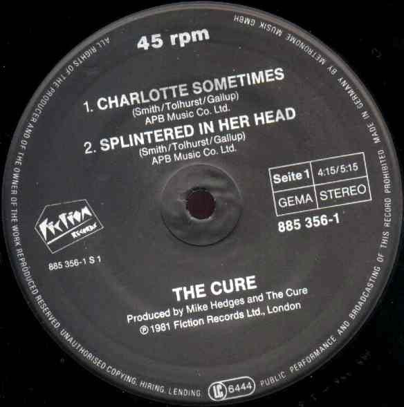 The Cure : Charlotte Sometimes (12", Maxi, RE)
