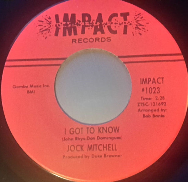 Jock Mitchell : Not A Chance In A Million (7", RE)
