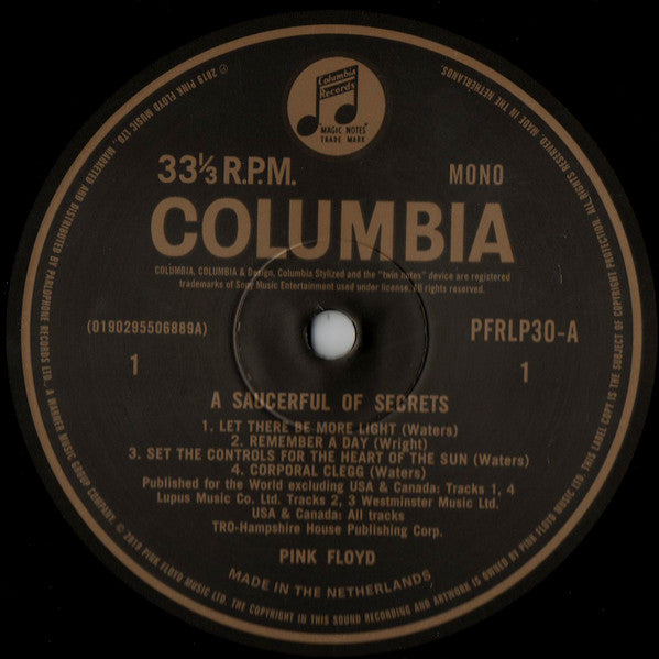 Pink Floyd : A Saucerful Of Secrets (LP, Album, Mono, RE, RM, 180)