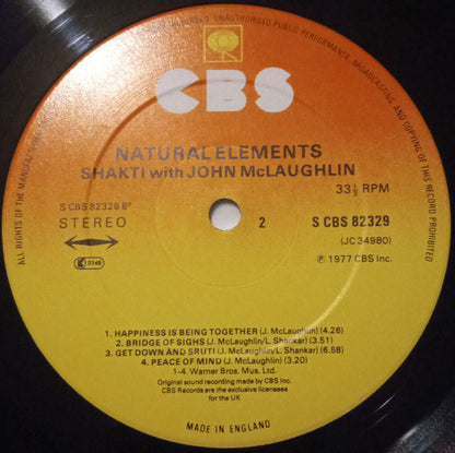 Shakti (2) With John McLaughlin : Natural Elements (LP, Album)