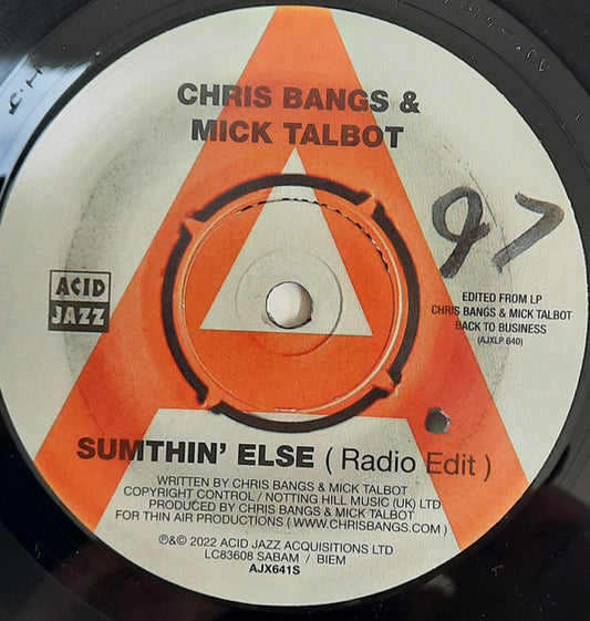 Chris Bangs & Mick Talbot : Sumthin' Else (7")