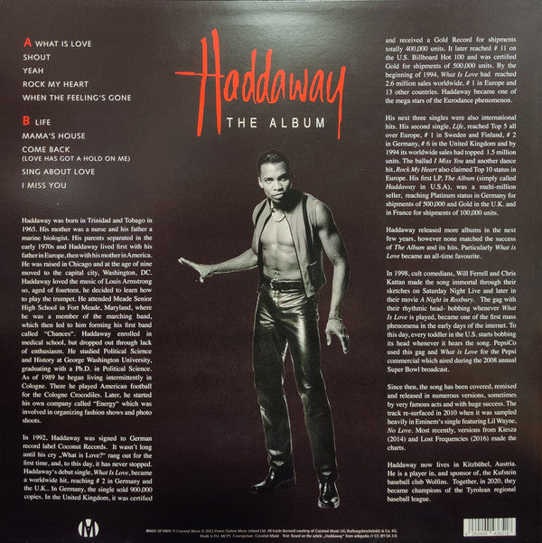 Haddaway : The Album (LP, Album, Ltd, RE, Yel)