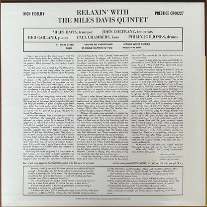 The Miles Davis Quintet : Relaxin' With The Miles Davis Quintet (LP, Album, Mono, Ltd, Num, RE, 180 + Box)