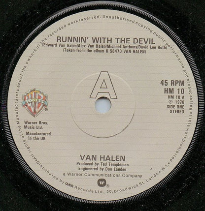 Van Halen : Runnin' With The Devil (7", RE)