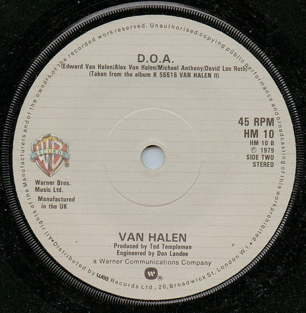 Van Halen : Runnin' With The Devil (7", RE)