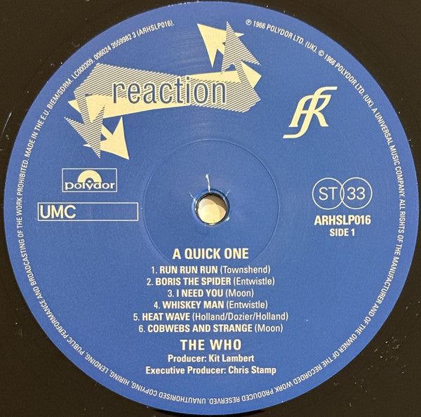 The Who : A Quick One (LP, Album, Ltd, RE, RM)