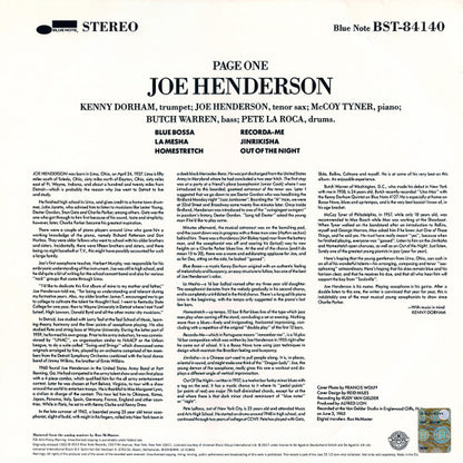 Joe Henderson : Page One (LP, Album, RE, 180)