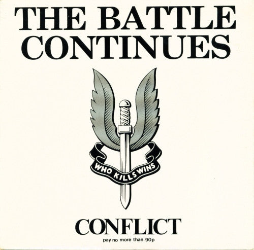 Conflict (2) : The Battle Continues (7", Single, Whi)