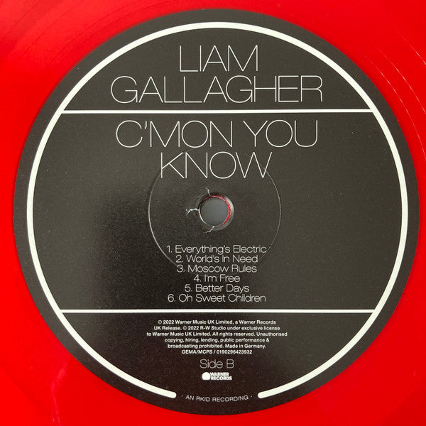 Liam Gallagher : C'mon You Know (LP, Album, Ltd, Red)