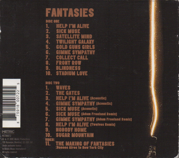 Metric : Fantasies (2xCD, Album, Dlx, Enh)