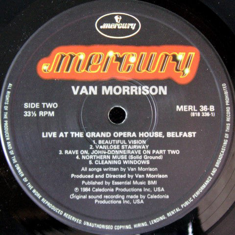 Van Morrison : Live At The Grand Opera House Belfast (LP, Album)