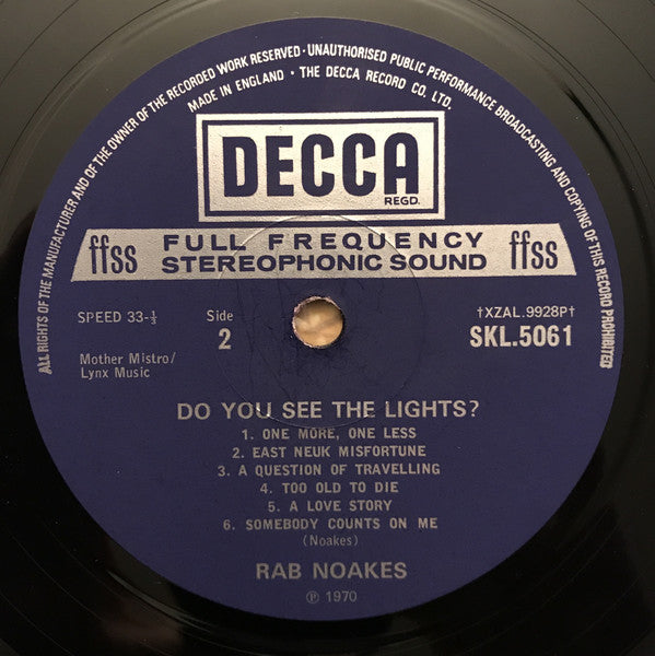 Rab Noakes : Do You See The Lights? (LP, Album)